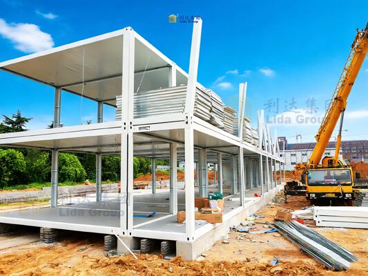 Flat pack container house serves as a modular house and container building for oil gas contractors