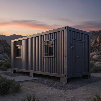 Compact Fire Resistant Metal Fab Homes Camp Steel Shelter Building 8.28m