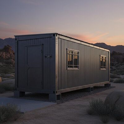 Compact Fire Resistant Metal Fab Homes Camp Steel Shelter Building 8.28m