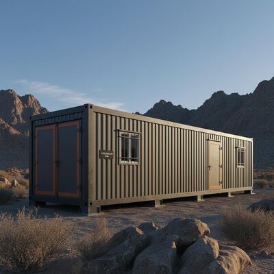 Compact Fire Resistant Metal Fab Homes Camp Steel Shelter Building 8.28m