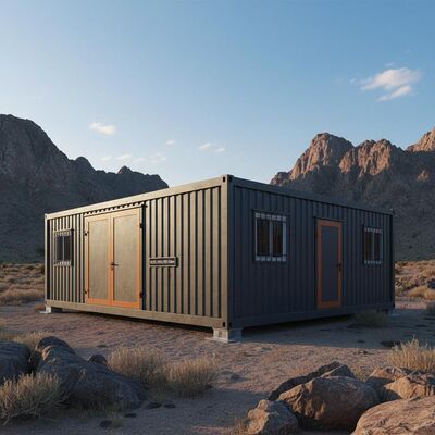 Compact Fire Resistant Metal Fab Homes Camp Steel Shelter Building 8.28m