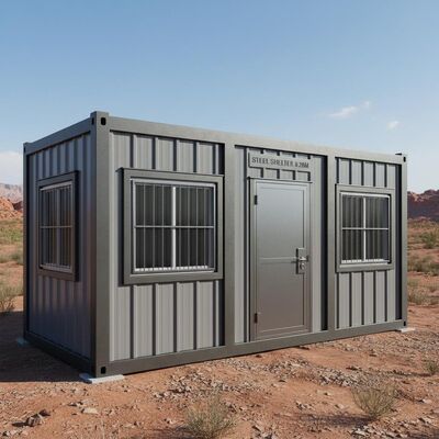 Compact Fire Resistant Metal Fab Homes Camp Steel Shelter Building 8.28m