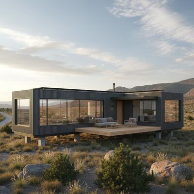 Weather Resistant T Model Prefab House  Residential Living Steel Manufactured Homes