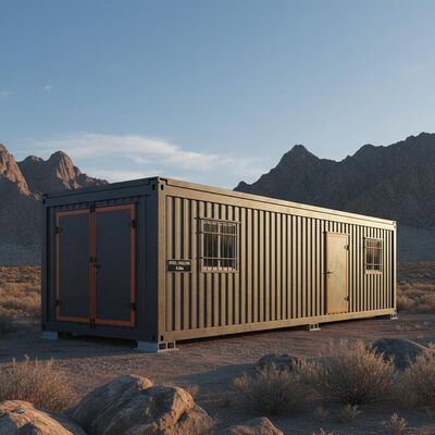 Compact Fire Resistant Metal Fab Homes Camp Steel Shelter Building 8.28m