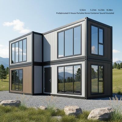 5.56m 6.23m 8.28m Prefabricated K House Portable Home Container Sound Insulated