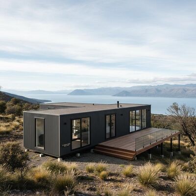 Weather Resistant T Model Prefab House  Residential Living Steel Manufactured Homes