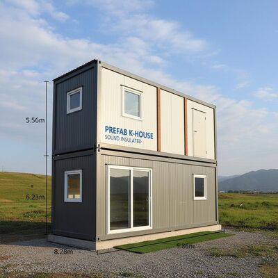 5.56m 6.23m 8.28m Prefabricated K House Portable Home Container Sound Insulated