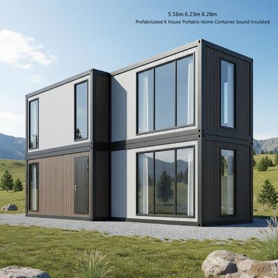5.56m 6.23m 8.28m Prefabricated K House Portable Home Container Sound Insulated