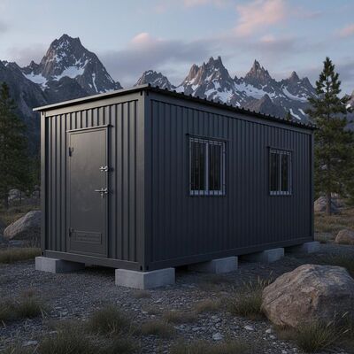 Compact Fire Resistant Metal Fab Homes Camp Steel Shelter Building 8.28m