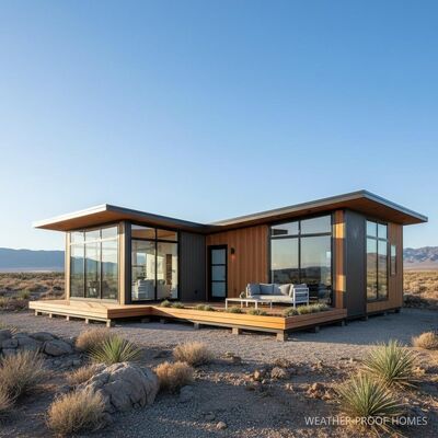 Weather Resistant T Model Prefab House  Residential Living Steel Manufactured Homes