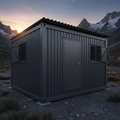 Compact Fire Resistant Metal Fab Homes Camp Steel Shelter Building 8.28m