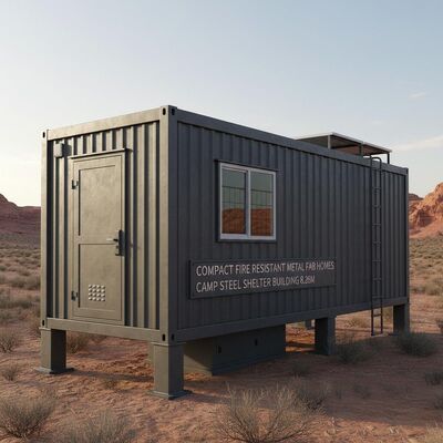 Compact Fire Resistant Metal Fab Homes Camp Steel Shelter Building 8.28m