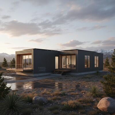 Weather Resistant T Model Prefab House  Residential Living Steel Manufactured Homes