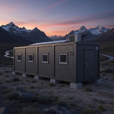 Compact Fire Resistant Metal Fab Homes Camp Steel Shelter Building 8.28m