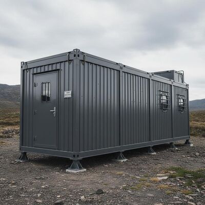 Compact Fire Resistant Metal Fab Homes Camp Steel Shelter Building 8.28m