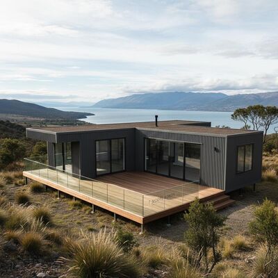 Weather Resistant T Model Prefab House  Residential Living Steel Manufactured Homes