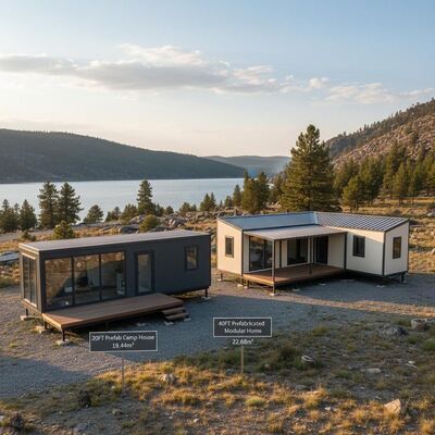 20ft 40Ft Prefab Camp Houses 19.44m  22.68m Prefabricated Modular Homes