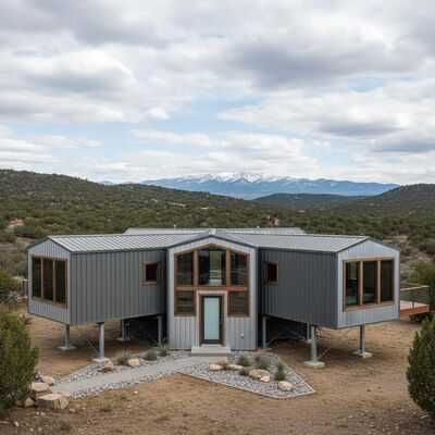 Weather Resistant T Model Prefab House  Residential Living Steel Manufactured Homes