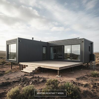 Weather Resistant T Model Prefab House  Residential Living Steel Manufactured Homes