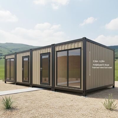 5.56m 6.23m 8.28m Prefabricated K House Portable Home Container Sound Insulated