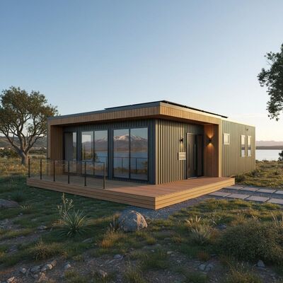 Weather Resistant T Model Prefab House  Residential Living Steel Manufactured Homes