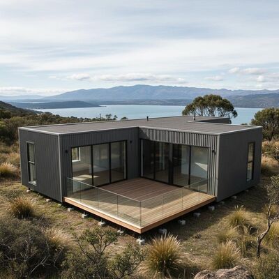 Weather Resistant T Model Prefab House  Residential Living Steel Manufactured Homes