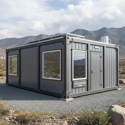 Compact Fire Resistant Metal Fab Homes Camp Steel Shelter Building 8.28m