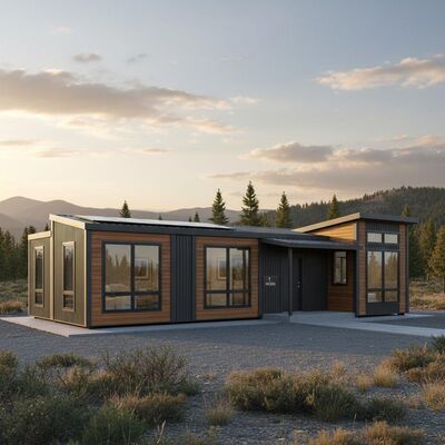 Weather Resistant T Model Prefab House  Residential Living Steel Manufactured Homes