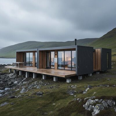 Weather Resistant T Model Prefab House  Residential Living Steel Manufactured Homes