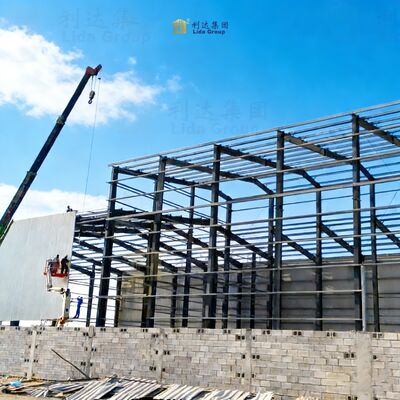 H-stijl lichtgewicht stalen frame gelaste stijlvolle ruime stalen constructiegebouw