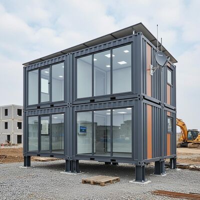 Качество Quick Assembly Mobile Container Site Office Glass Sliding Door Insulated Light Steel Frame Prefab Office Unit Фабрика