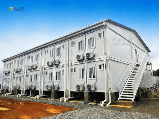 Modulaire containerwoning dient als modulaire woning en containergebouw voor olie- en gasaannemers