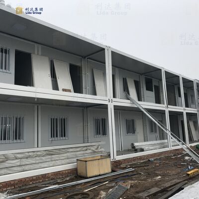 Modulair containerhuis met aardbevingsbestendige en warmte-geïsoleerde kenmerken voor bouwplaatsen